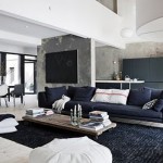 sala de estar en casa prefabricada minimalista