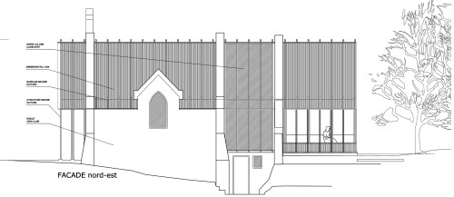 Planos de renovación de capilla St Genevieve en parque reservado de Francia por arquitectos OBIKA